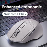 Mouse da gioco per computer da ufficio silenzioso con ricarica tri-mode Inphic DR6 2.4G Wireless + Bluetooth 5.0/4.0, DR6