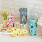 Borsa da viaggio portatile per tè al latte, conservazione del calore, borsa ecologica, copritazza isolato, Lemon, Cats, Ice Cream, Bunny