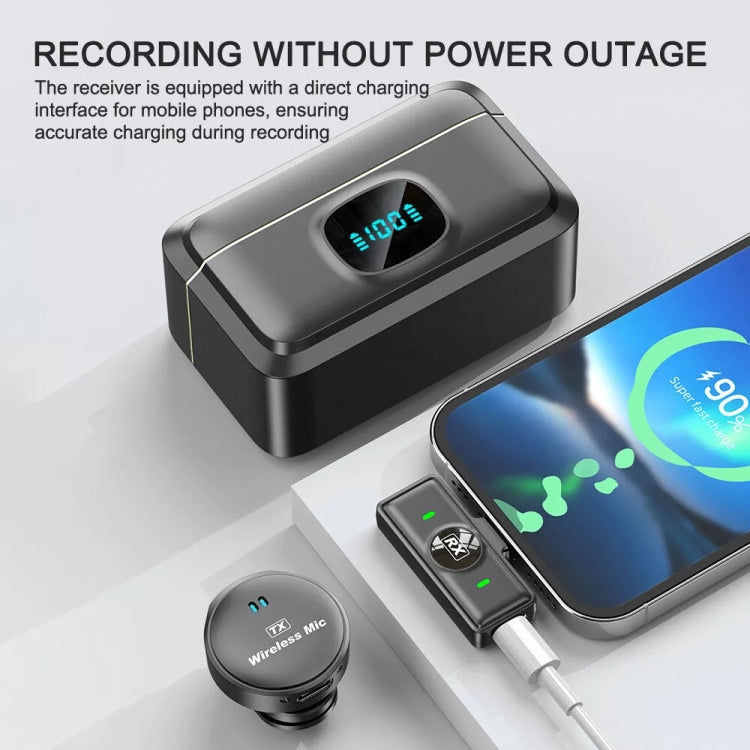 Microfono Lavalier wireless con pulsante, ventosa magnetica e design a clip posteriore, 8 Pin, USB-C / Type-C