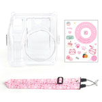 Per Fuji instax mini SE Photo Bag Crystal Case Tracolla Corda Adesivo Set