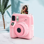 Per Fuji instax mini SE Photo Bag Crystal Case Tracolla Corda Adesivo Set