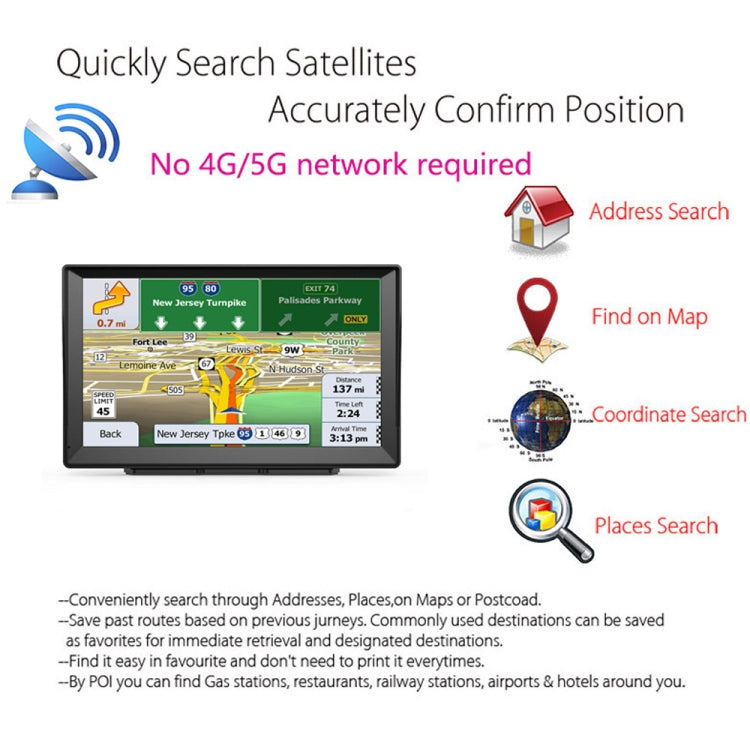 Navigatore GPS per auto da 9 pollici 8G/256M con grande schermo capacitivo Bluetooth Map, United States, Canada, Mexico Map, Europe Map, United Kingdom Map, Germany Map, Russia + Ukraine + Belarus Map, Australia Map, South America Map, Middle East Map ...