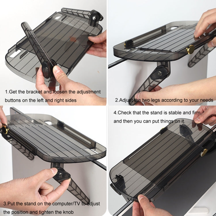 Nessun foro TV Set-top Box Ripiano portaoggetti regolabile Monitor Supporto per schermo del computer Gancio per router