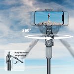 Selfie stick con treppiede in metallo 2 m e luce D07