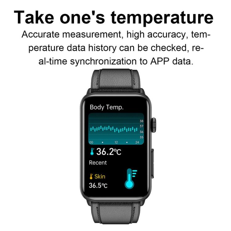 Orologio intelligente Anello ECG Temperatura Frequenza cardiaca Pressione sanguigna Salute Orologio parlante Bluetooth, Black Silicone, Red Silicone, Blue Silicone, Black Leather, Brown Leather