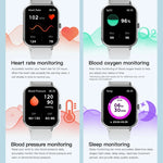 1,83 pollici Touch Screen AI Voice Monitoraggio della frequenza cardiaca / ossigeno nel sangue / pressione sanguigna / sonno Smartwatch Bluetooth