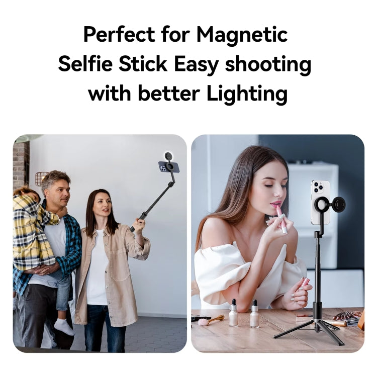 TELESIN Luce magnetica per selfie, ricaricabile, design reversibile, luce di riempimento, P5-BGD-01