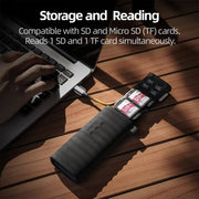 TELESIN USB-C / Type-C 2 in 1 lettore di schede SD / TF Scatola di archiviazione per smartphone PC Fotocamera, TELESIN