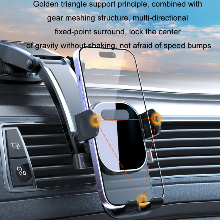 Supporto per telefono cellulare con blocco automatico del cruscotto dell'auto con ventosa, Glossy Telescopic Base, Glossy Waterfall Base, Brushed Telescopic Base, Brushed Waterfall Base, Black Air Outlet, Orange Air Outlet, Black Telescopic            ...