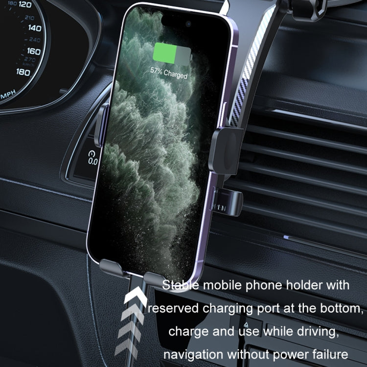 Supporto per telefono cellulare con blocco automatico del cruscotto dell'auto con ventosa, Glossy Telescopic Base, Glossy Waterfall Base, Brushed Telescopic Base, Brushed Waterfall Base, Black Air Outlet, Orange Air Outlet, Black Telescopic            ...