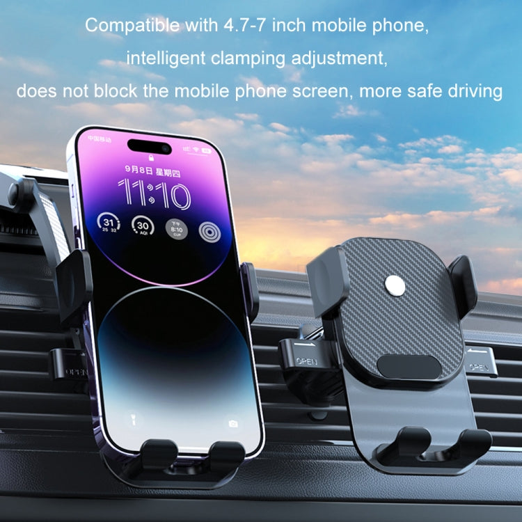 Supporto per telefono cellulare con blocco automatico del cruscotto dell'auto con ventosa, Glossy Telescopic Base, Glossy Waterfall Base, Brushed Telescopic Base, Brushed Waterfall Base, Black Air Outlet, Orange Air Outlet, Black Telescopic            ...