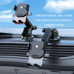 Supporto per telefono cellulare con blocco automatico del cruscotto dell'auto con ventosa, Glossy Telescopic Base, Glossy Waterfall Base, Brushed Telescopic Base, Brushed Waterfall Base, Black Air Outlet, Orange Air Outlet, Black Telescopic            ...