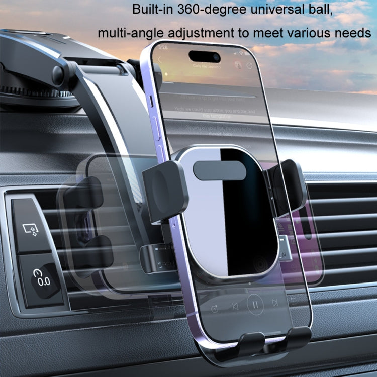 Supporto per telefono cellulare con blocco automatico del cruscotto dell'auto con ventosa, Glossy Telescopic Base, Glossy Waterfall Base, Brushed Telescopic Base, Brushed Waterfall Base, Black Air Outlet, Orange Air Outlet, Black Telescopic            ...