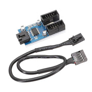 Cavo di estensione USB2.0 1 in 2 da 9 pin per scheda madre con supporto chip, interfaccia multipla per uso condiviso, 1 In 2