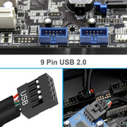 Cavo di estensione USB2.0 1 in 2 da 9 pin per scheda madre con supporto chip, interfaccia multipla per uso condiviso, 1 In 2