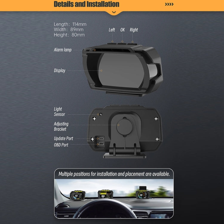 HUD Head-up Display OBD LCD Chilometraggio Tachimetro