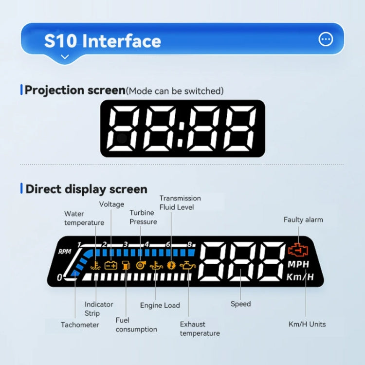 Head-up Display OBD Strumento multifunzione per veicoli Temperatura dell'olio Schermo di monitoraggio del cambio