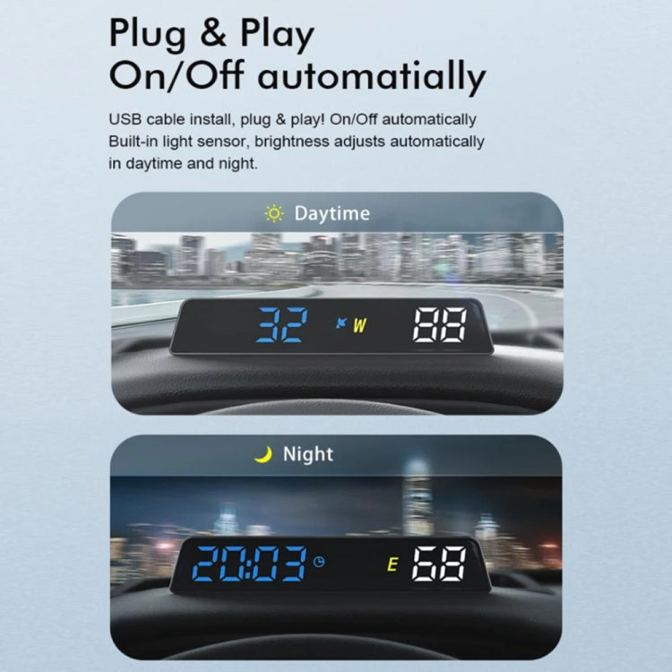 Display Head-up alimentato tramite USB Codice veicolo ad alta definizione Misuratore di altitudine