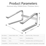 Supporto per laptop con dissipazione del calore aumentata in lega di alluminio da tavolo, for 13-17 inch