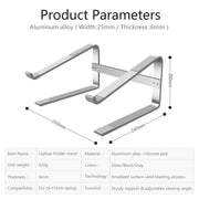 Supporto per laptop con dissipazione del calore aumentata in lega di alluminio da tavolo, for 13-17 inch