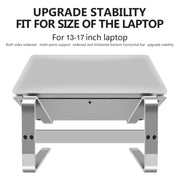 Supporto per laptop con dissipazione del calore aumentata in lega di alluminio da tavolo, for 13-17 inch