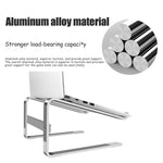 Supporto per laptop con dissipazione del calore aumentata in lega di alluminio da tavolo, for 13-17 inch