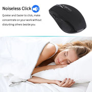 Mouse wireless silenzioso per ufficio e giochi per laptop con 6 tasti di tipo C/USB-C, E27 Black