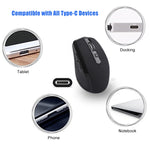 Mouse wireless silenzioso per ufficio e giochi per laptop con 6 tasti di tipo C/USB-C, E27 Black
