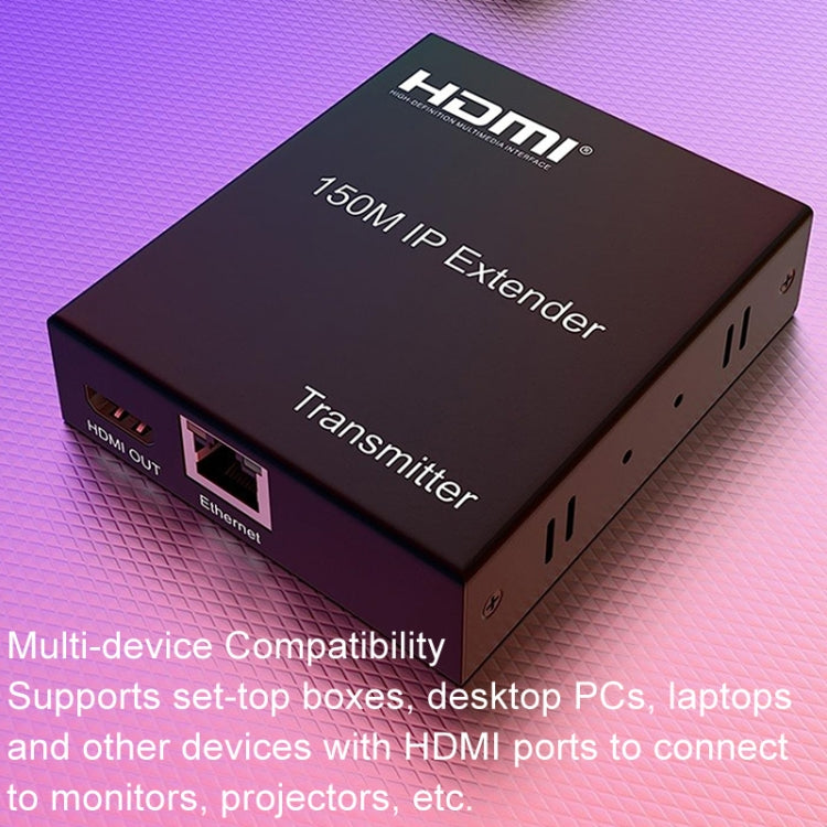 Cavo di rete HDMI 150M Extender IP Uno a molti monitor per computer, trasmettitore + ricevitore, spina USA, 150m