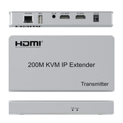 KVM 200m HDMI IP Extender RJ45 Cavo di rete Extender video, trasmettitore + ricevitore, spina USA, 200m