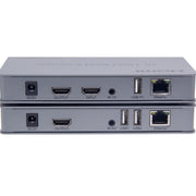 KVM 120m 4K HD Extender Computer Mouse Tastiera HDMI Singolo Cavo Ethernet Trasmettitore + Ricevitore, US Plug, UK Plug, EU Plug