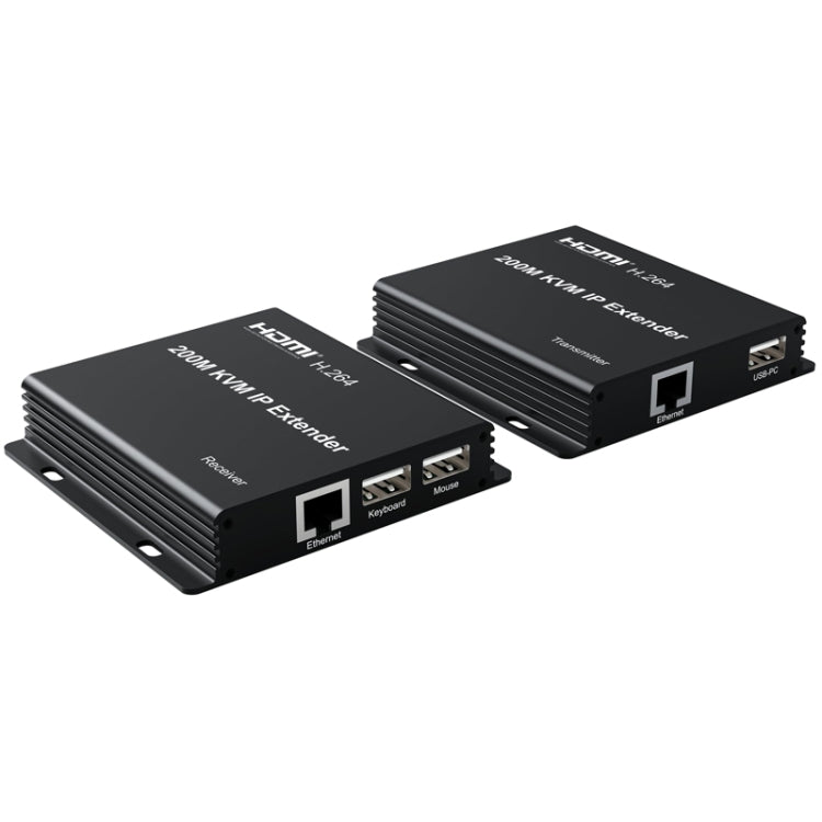 Cavo di estensione di rete IP KVM HDMI da 200 m, estensione di tastiera mouse H.264, US Plug, UK Plug, EU Plug
