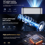 TOUMEI X6 4K HD Home Theater Ufficio Insegnamento Microfono Karaoke Proiettore, GTV Google Systems