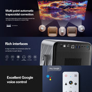 TOUMEI X6 4K HD Home Theater Ufficio Insegnamento Microfono Karaoke Proiettore, GTV Google Systems