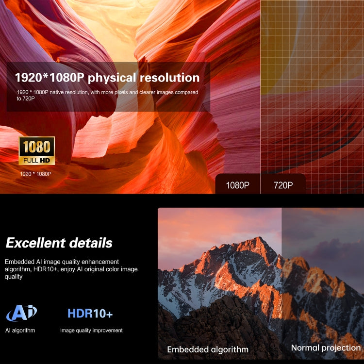 Proiettore TOUMEI X6 4K HD Home Theater 2200 ANSI