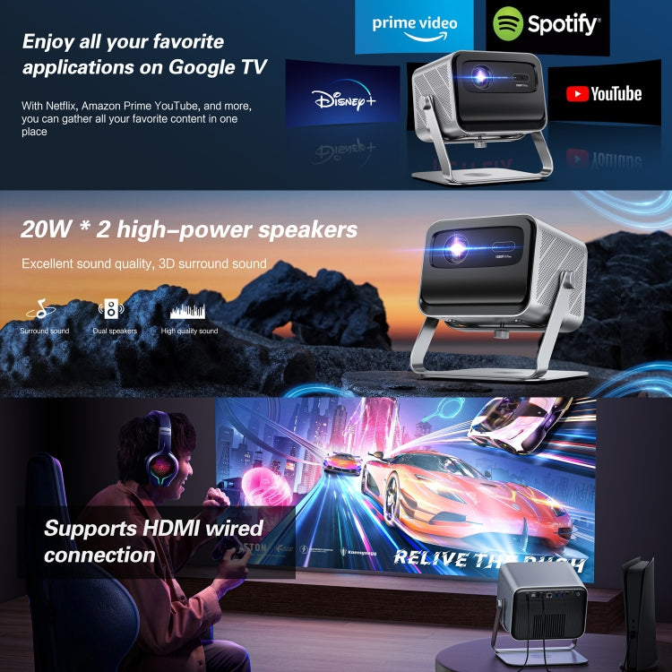 Proiettore TOUMEI X6 4K HD Home Theater 2200 ANSI