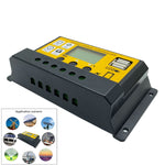 Regolatore solare 12V/24V con controllo luce e USB 10A 20A 30A