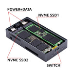 Doppio M.2 NVME SSD RAID Array Mobile Hard Drive Enclosure Tipo-C USB3.2 GEN2x2 20G 586R, PH8586R
