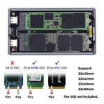 Doppio M.2 NVME SSD RAID Array Mobile Hard Drive Enclosure Tipo-C USB3.2 GEN2x2 20G 586R, PH8586R