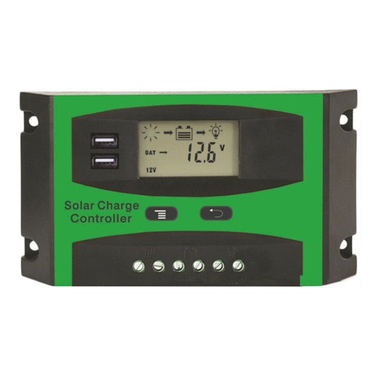 Regolatore di carica solare 12V/24V con doppia porta USB 10A-30A
