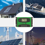 Regolatore di carica solare 12V/24V con doppia porta USB 10A-30A