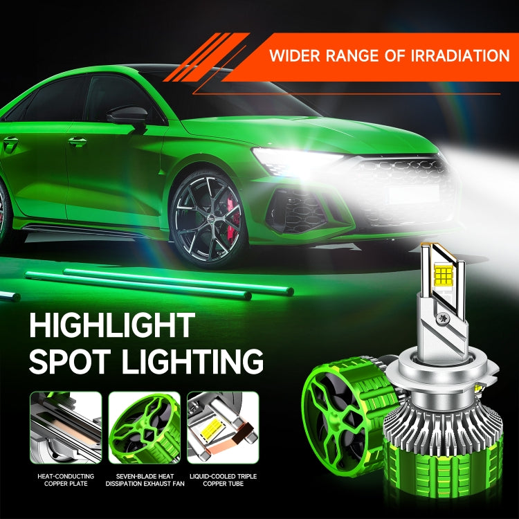 Faro per auto impermeabile in lega di alluminio con doppio tubo di rame a LED da 100 W, 9005, 9006, 9012, H1, H4, H7, H11