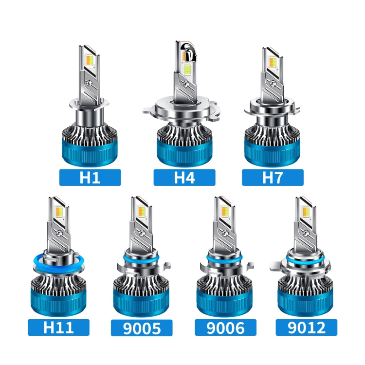 Faro anteriore in lega di alluminio con doppio tubo di rame a LED a tre colori da 50 W, 9005, 9006, 9012, H1, H4, H7, H11