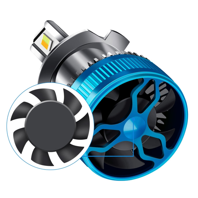 Faro anteriore in lega di alluminio con doppio tubo di rame a LED a tre colori da 50 W, 9005, 9006, 9012, H1, H4, H7, H11