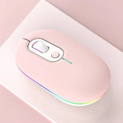 Mouse wireless silenzioso illuminato ricaricabile, 2.4G Pink, 2.4G Blue, 2.4G Green, 2.4G+Bluetooth Pink, 2.4G+Bluetooth Blue, 2.4G+Bluetooth Green