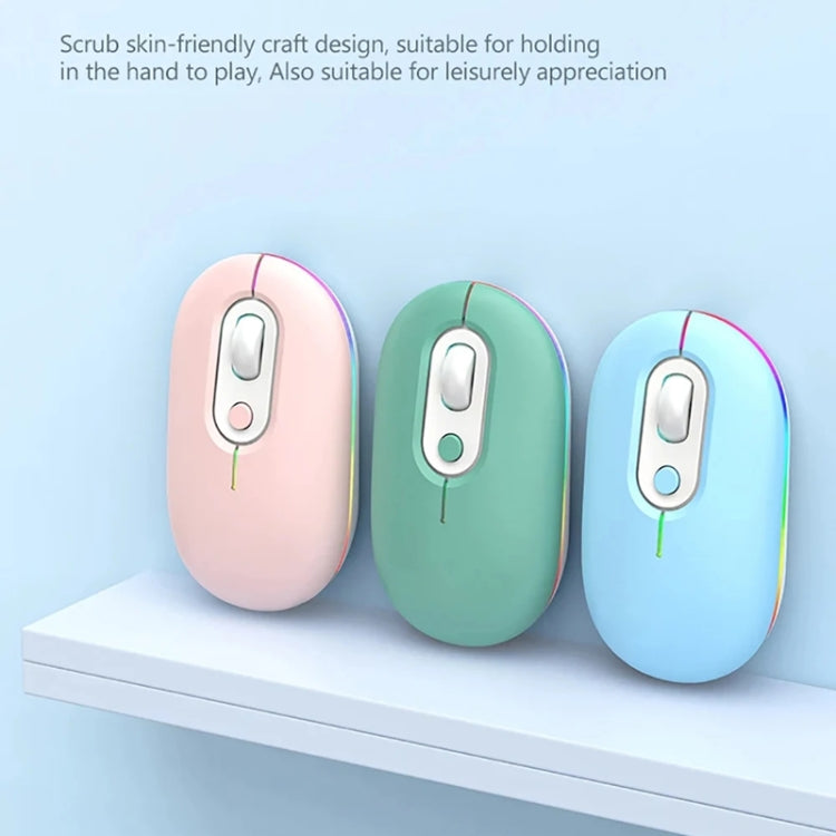 Mouse wireless silenzioso illuminato ricaricabile, 2.4G Pink, 2.4G Blue, 2.4G Green, 2.4G+Bluetooth Pink, 2.4G+Bluetooth Blue, 2.4G+Bluetooth Green