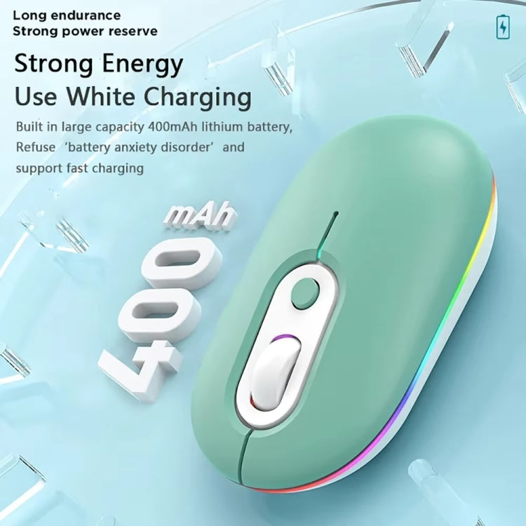 Mouse wireless silenzioso illuminato ricaricabile, 2.4G Pink, 2.4G Blue, 2.4G Green, 2.4G+Bluetooth Pink, 2.4G+Bluetooth Blue, 2.4G+Bluetooth Green