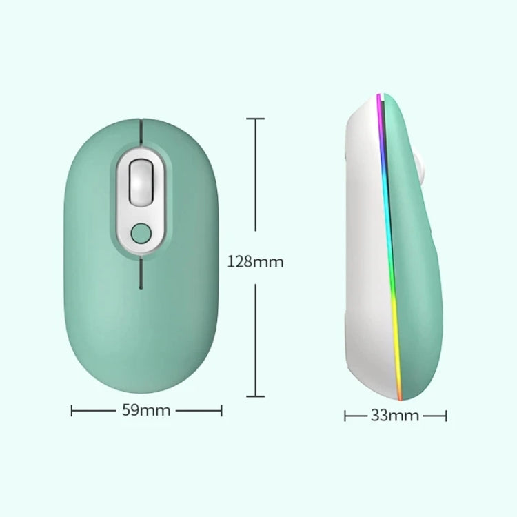 Mouse wireless silenzioso illuminato ricaricabile, 2.4G Pink, 2.4G Blue, 2.4G Green, 2.4G+Bluetooth Pink, 2.4G+Bluetooth Blue, 2.4G+Bluetooth Green