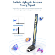 Adattatore USB WiFi6 COMFAST CF-940F 300Mbps Scheda di rete wireless Antenna WiFi 2.4GHz, CF-940F