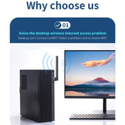 Adattatore USB WiFi6 COMFAST CF-940F 300Mbps Scheda di rete wireless Antenna WiFi 2.4GHz, CF-940F